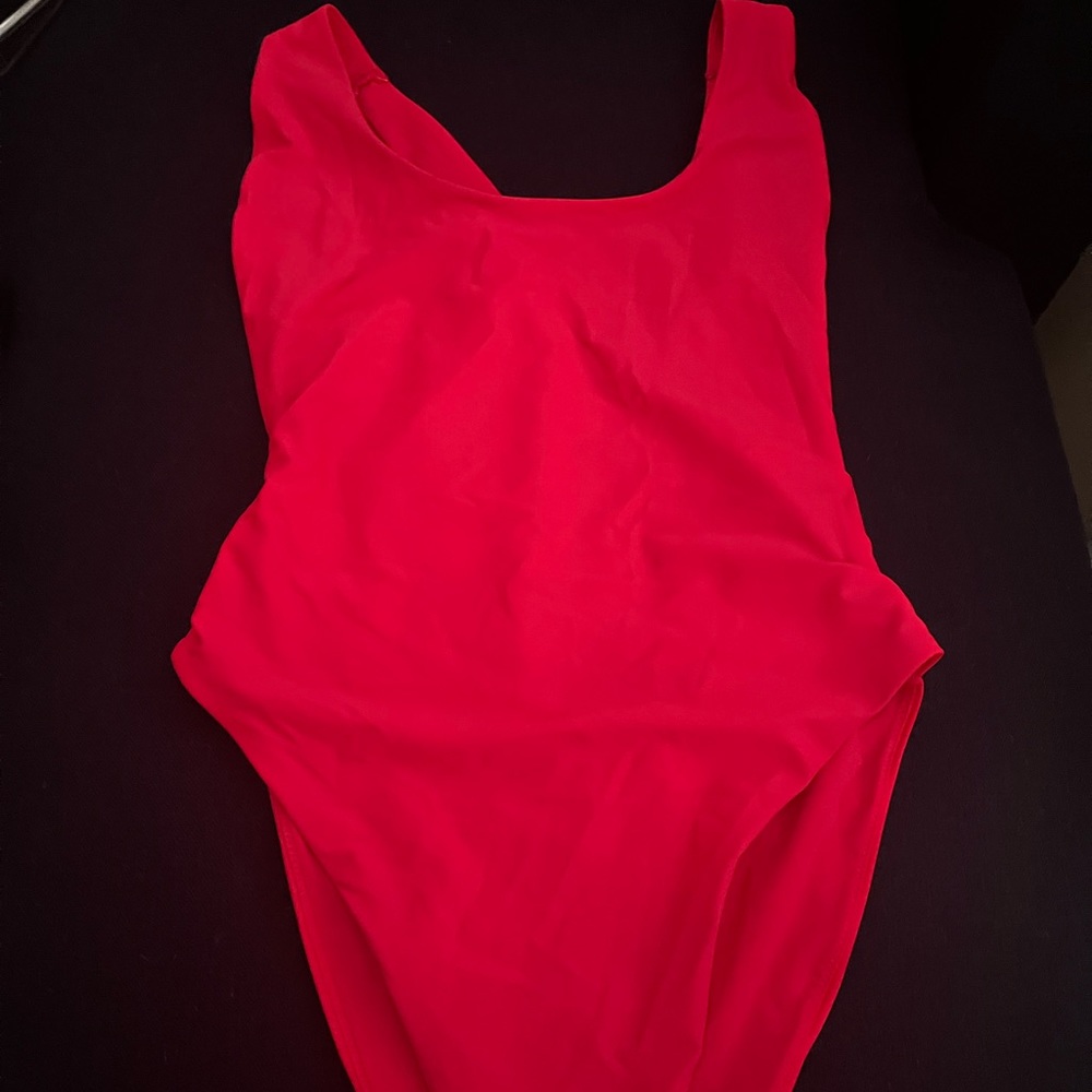 Fuchsia/Hot Pink One Piece Scoop Back Bathing Suit